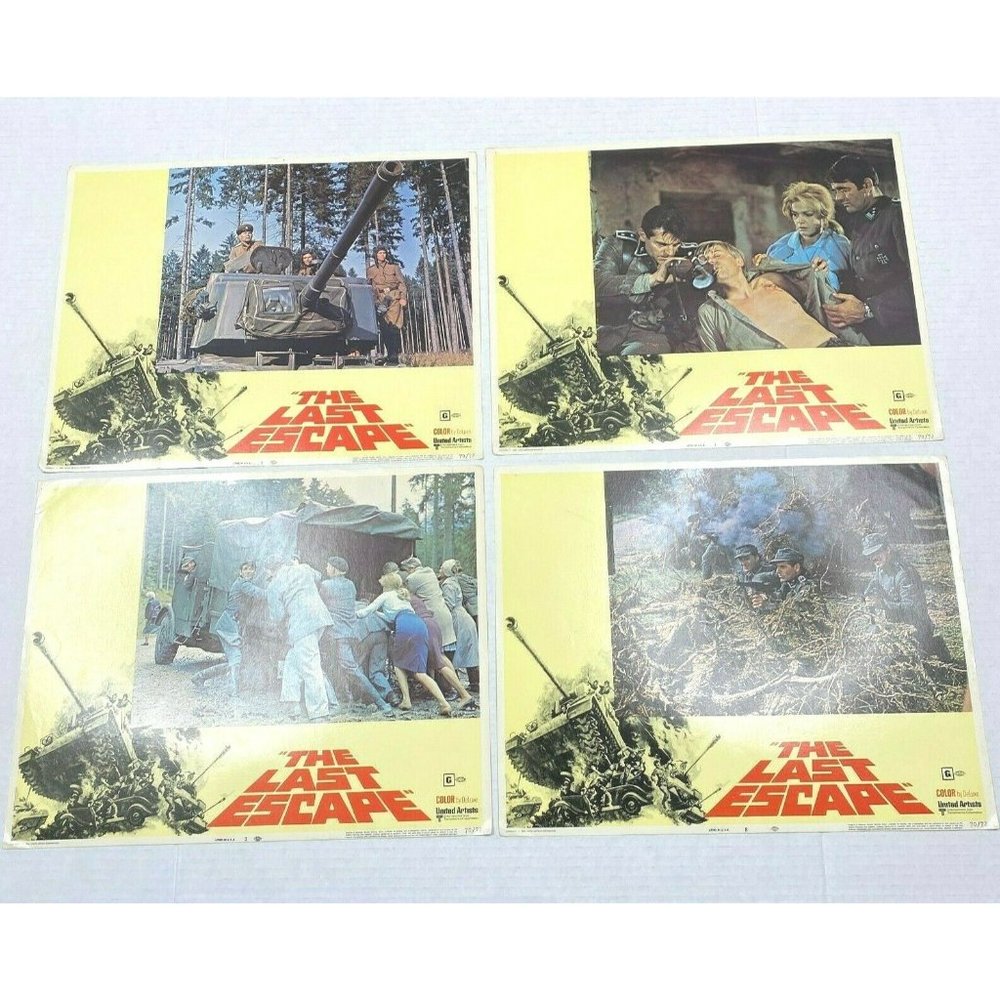 Set of 4 The Last Escape 1970 Lobby Card Movie Poster WWII War Stuart Whitman